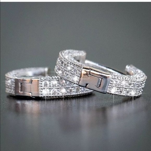 New silver, gold, rose gold Hoop unisex Earrings - Picture 8 of 9